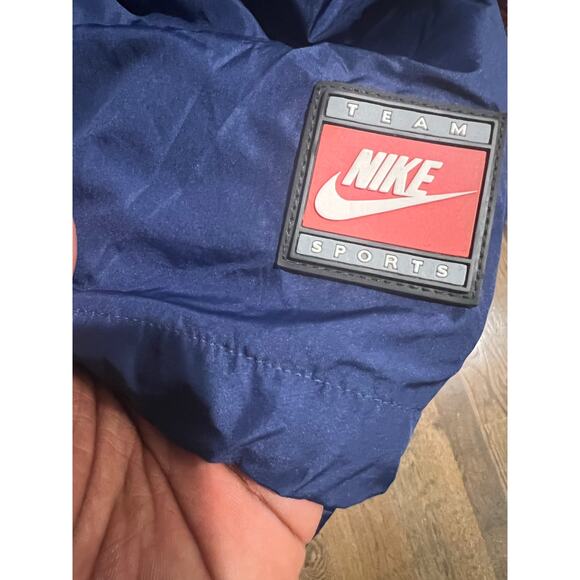 Vintage Nike Team Sports Windbreaker Jacket Blue White Hooded Mens L USA 90s - Picture 5 of 9